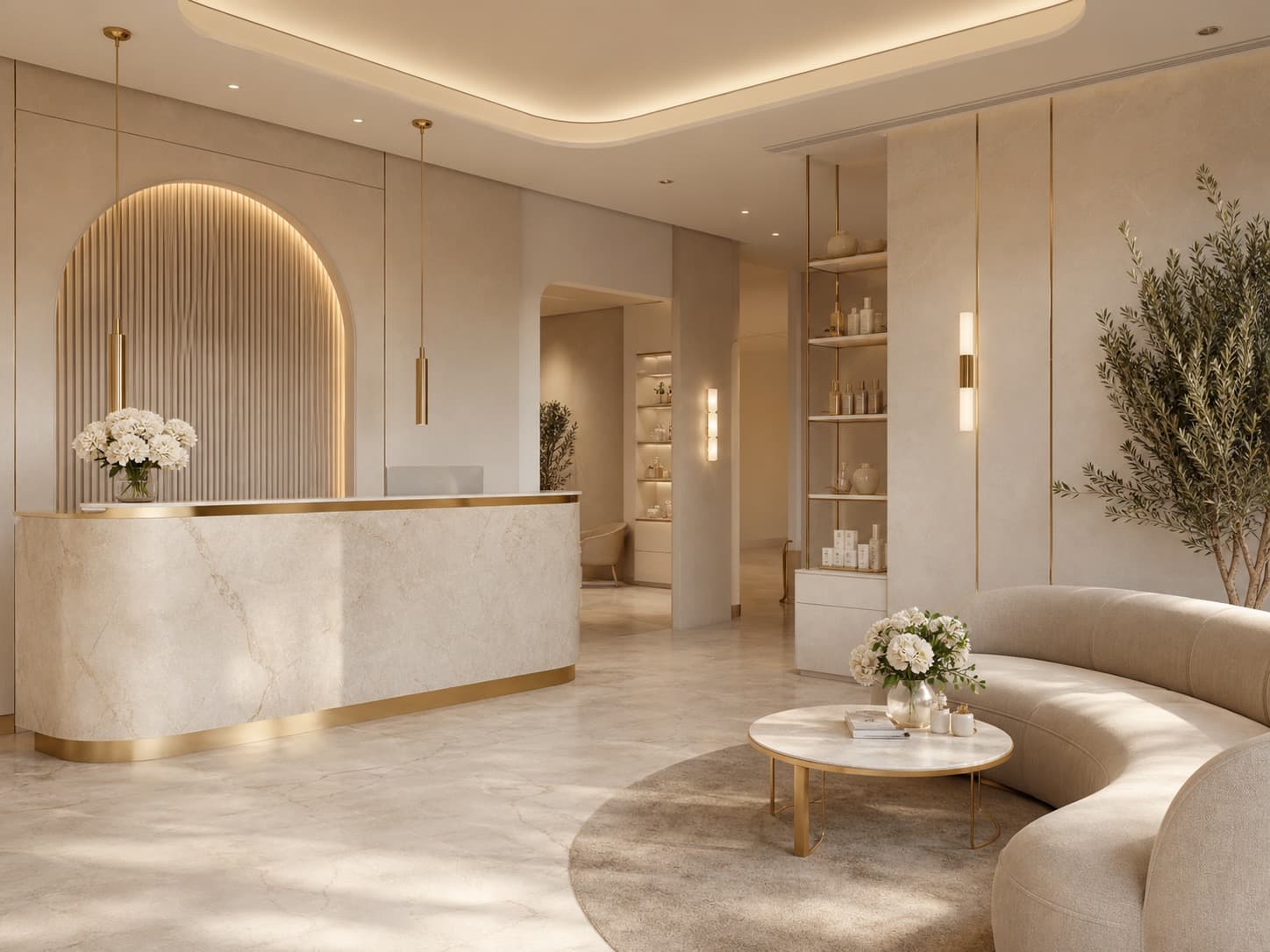 SP Clinic warm ivory reception interior